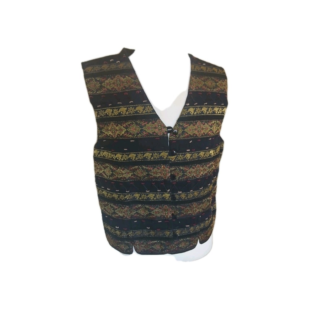 Vintage Tantrums Vest Womens Embroidered Vest Cotton S